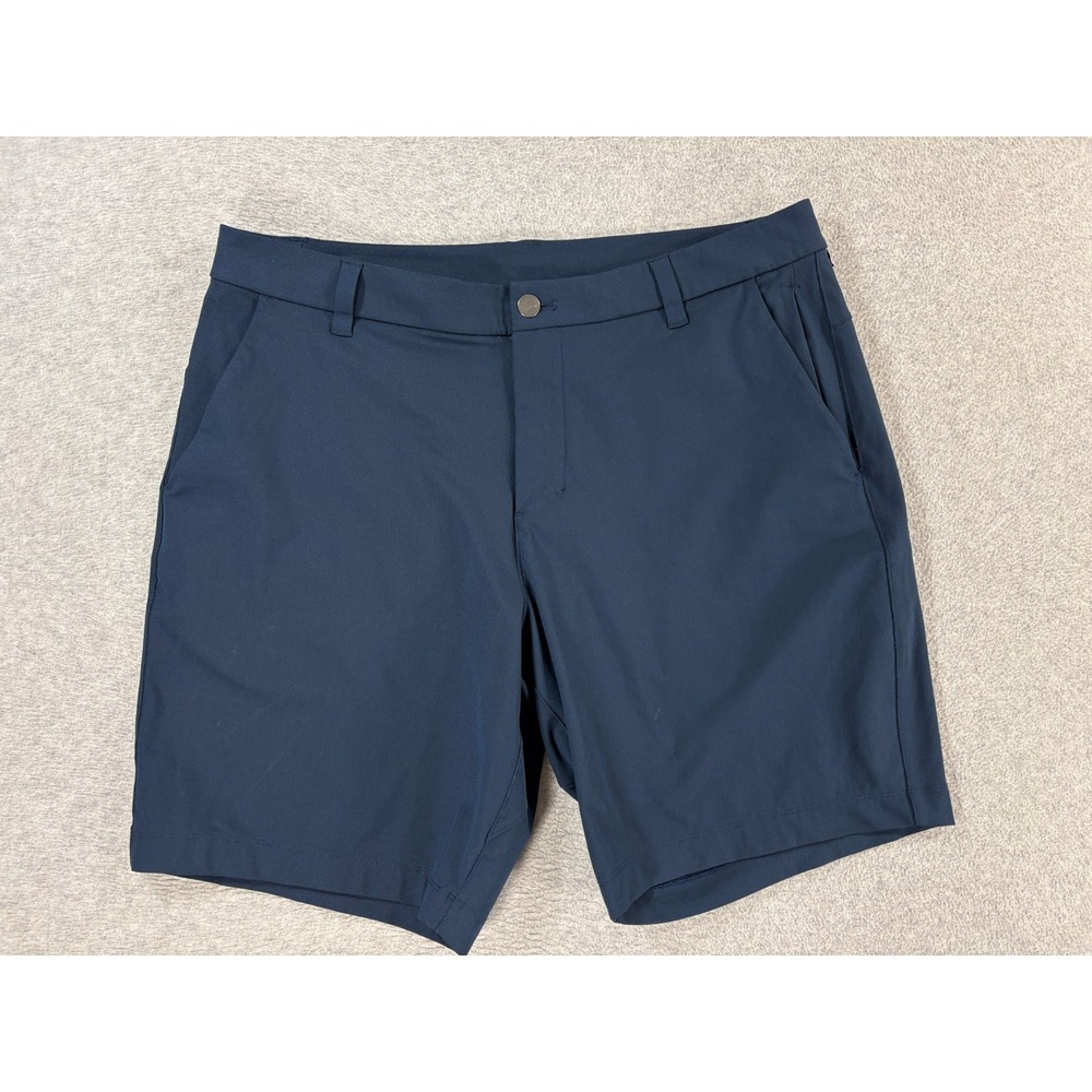 lululemon athletica Men's Flat Front Shorts in Navy Blue